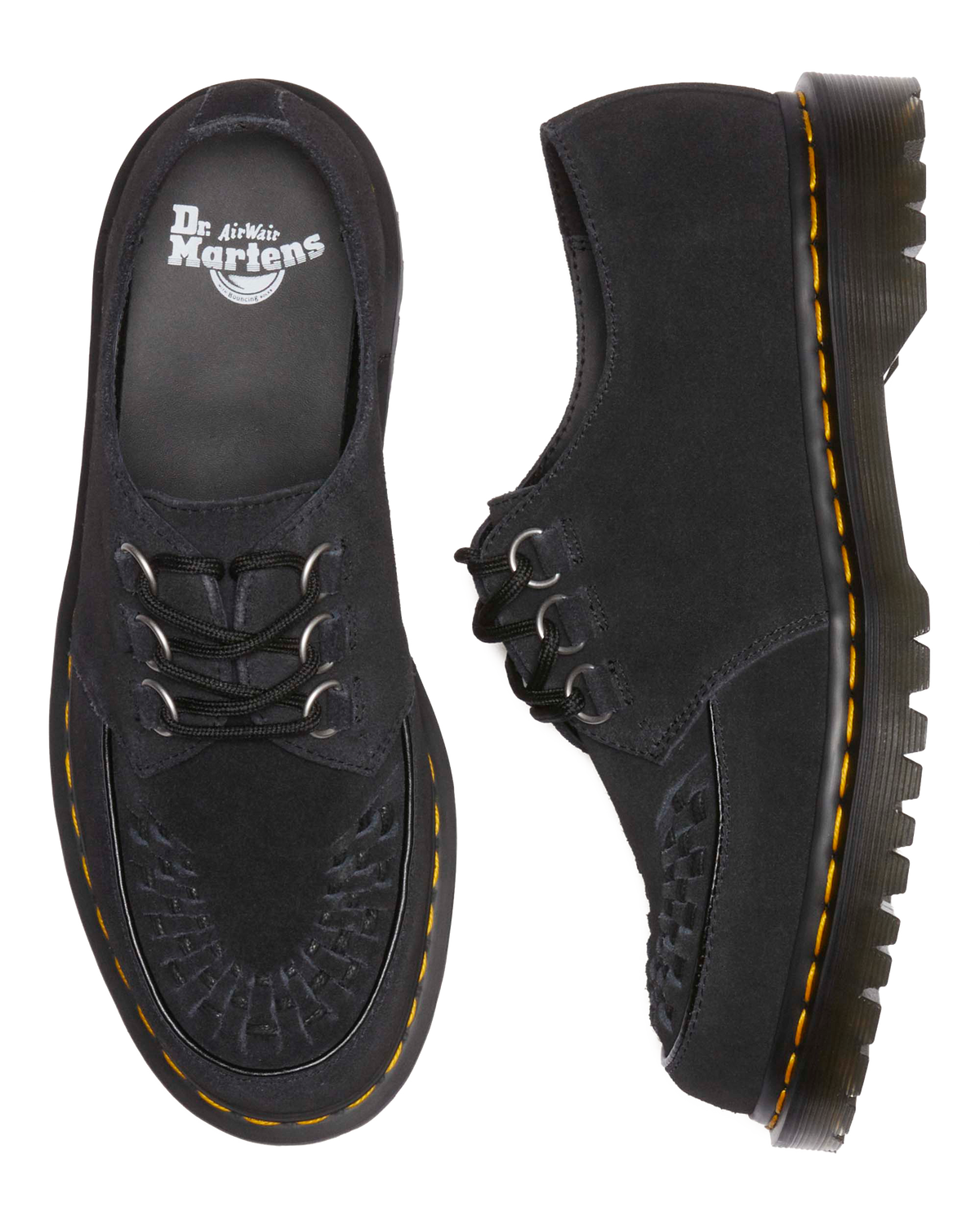 Ramsey woven suede  creepers in Black