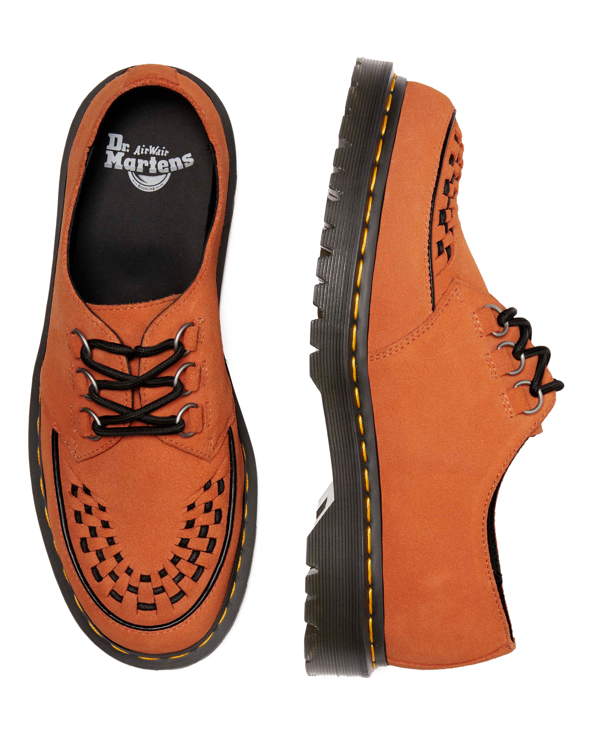 Ramsey woven suede  creepers in Orange