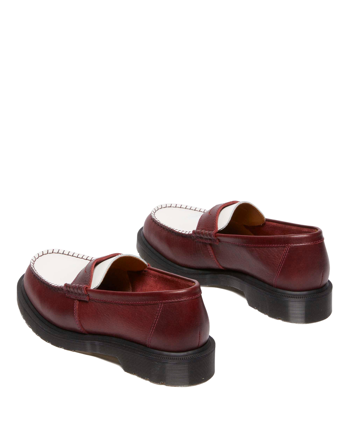 Penton Made In England Two-Tone Leather Loafers in Burgundy+White