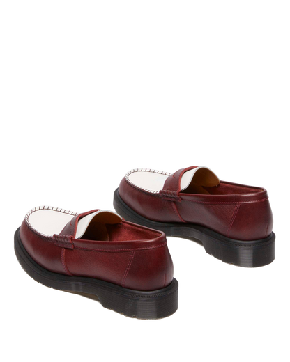 Penton Made In England Two-Tone Leather Loafers in Burgundy+White