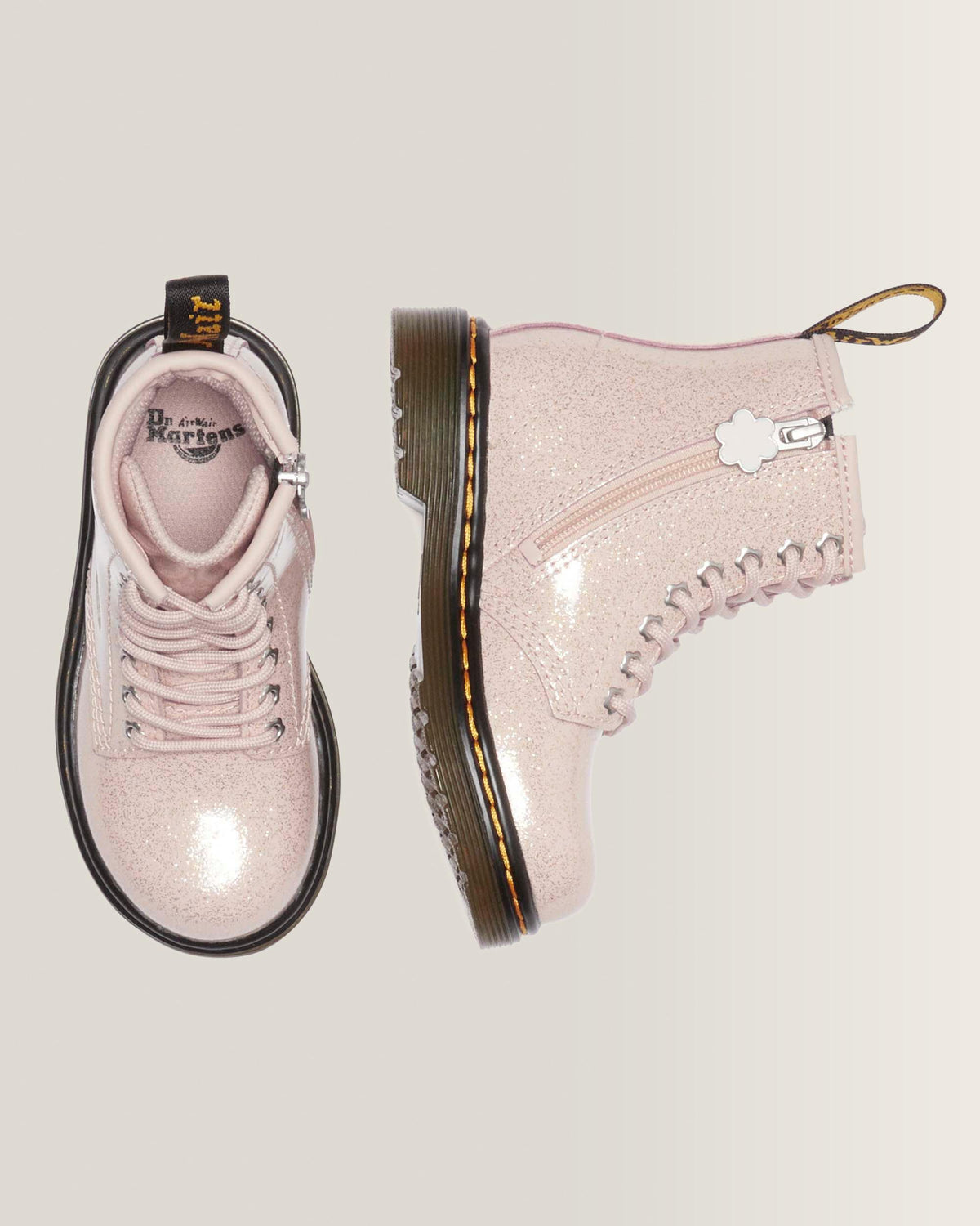 Toddler 1460 Glitter Boots in Powder Pink