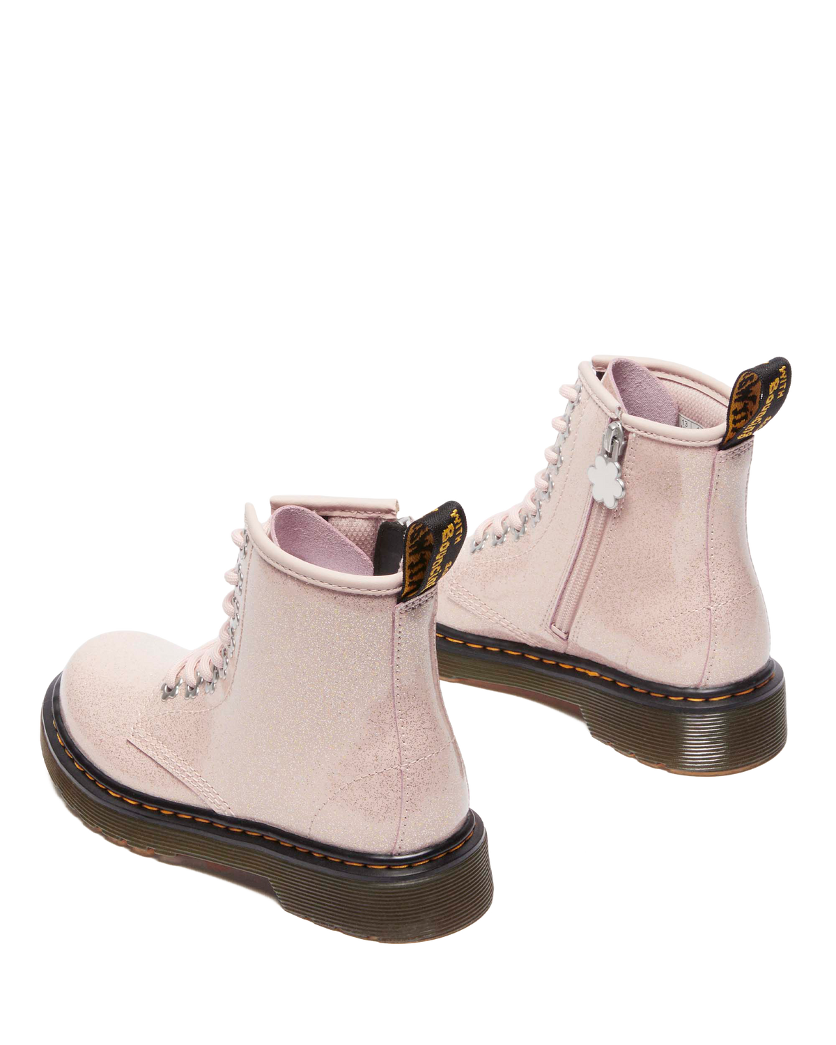 Junior 1460 Glitter Boots in Powder Pink