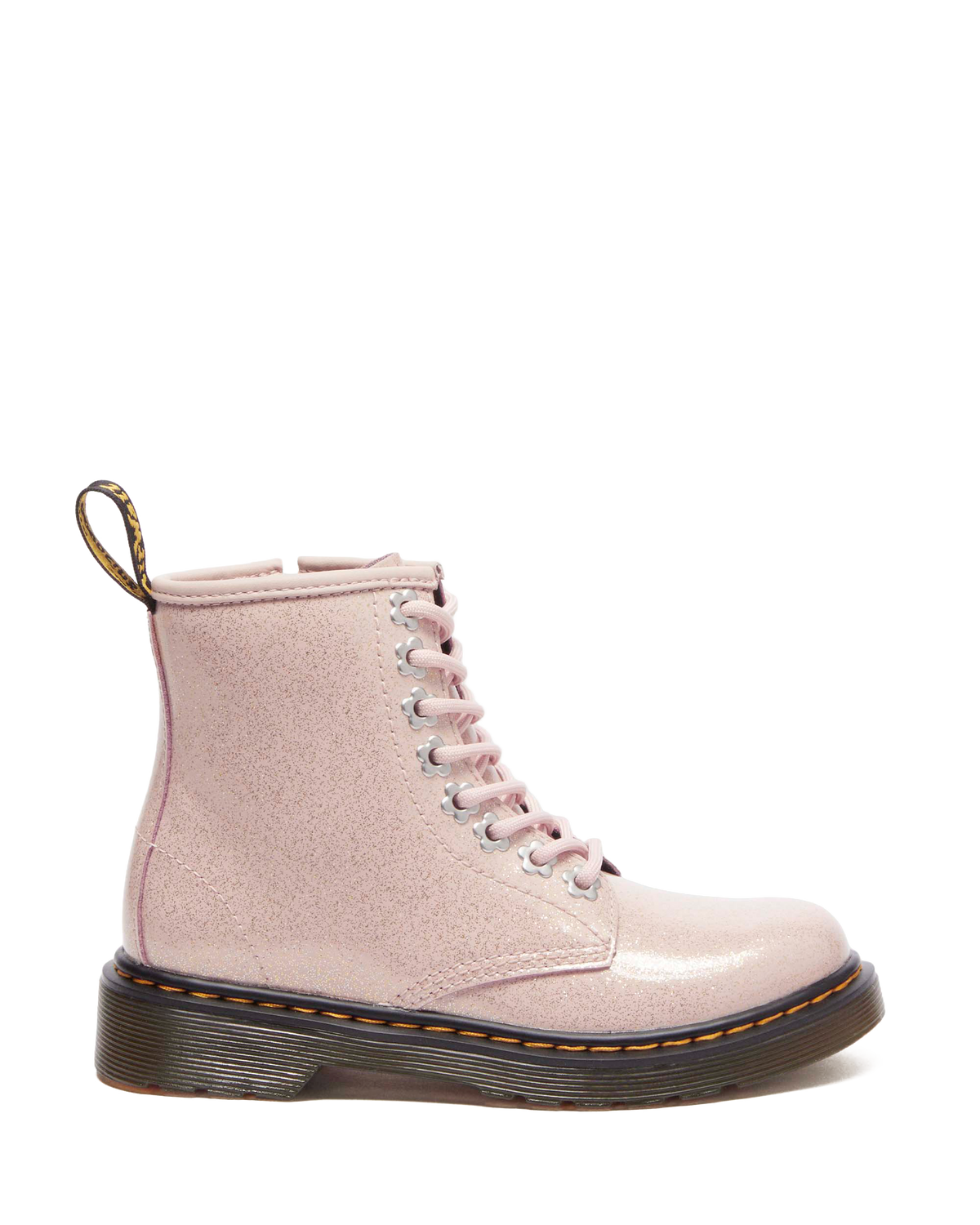 Junior 1460 Glitter Boots in Powder Pink
