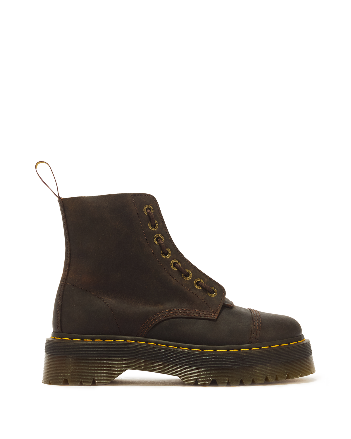 Sinclair Crazy Horse leather platform boots in Dark Brown