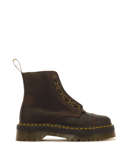Sinclair Crazy Horse leather platform boots in Dark Brown