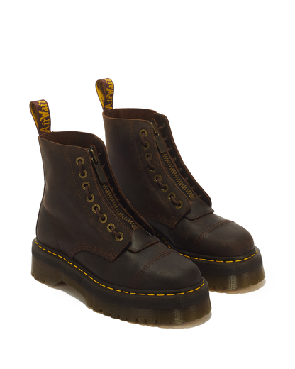 Sinclair Crazy Horse leather platform boots in Dark Brown