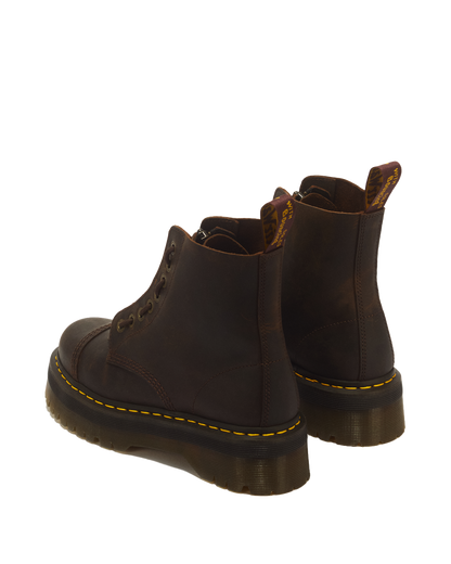 Sinclair Crazy Horse leather platform boots in Dark Brown