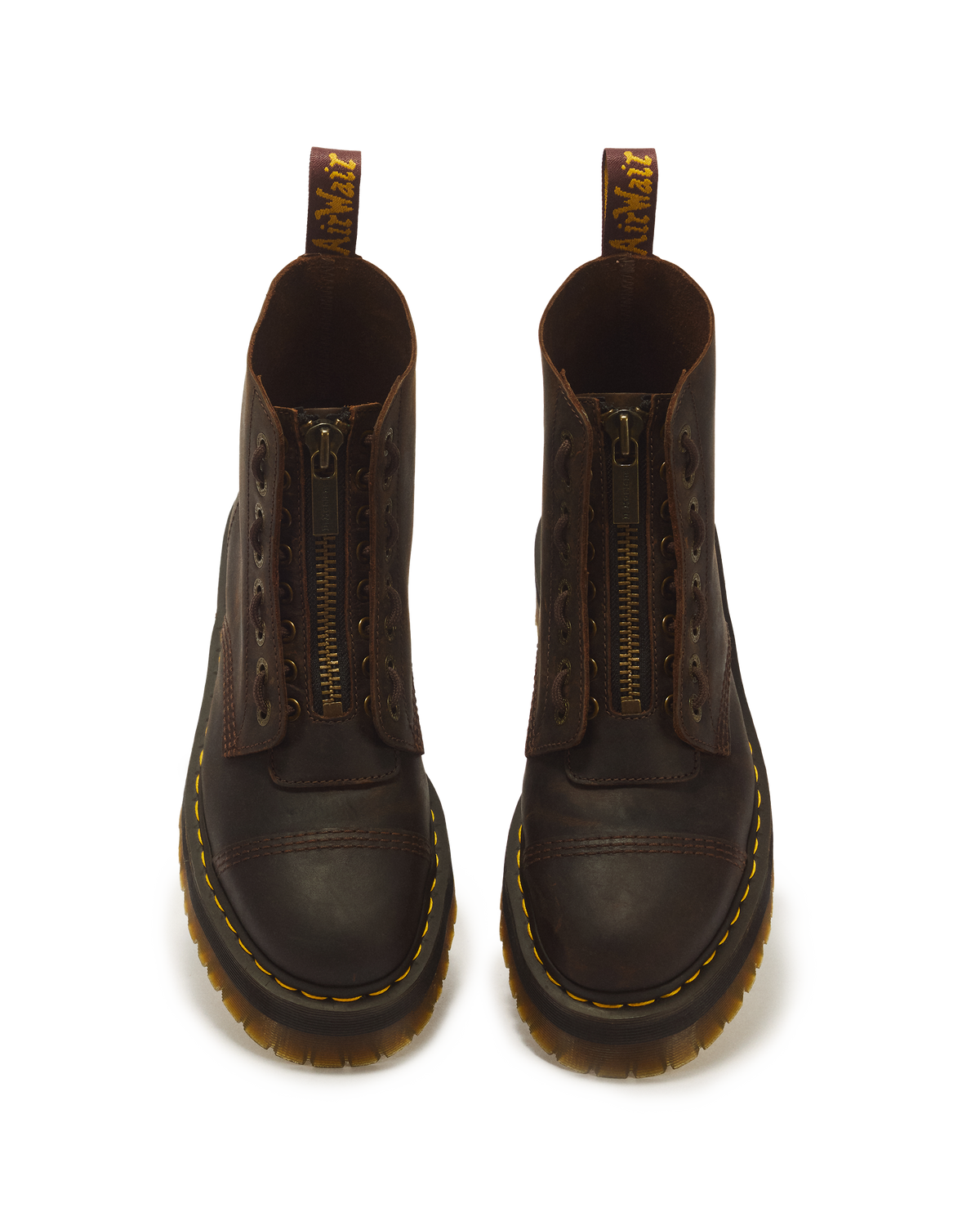 Sinclair Crazy Horse leather platform boots in Dark Brown