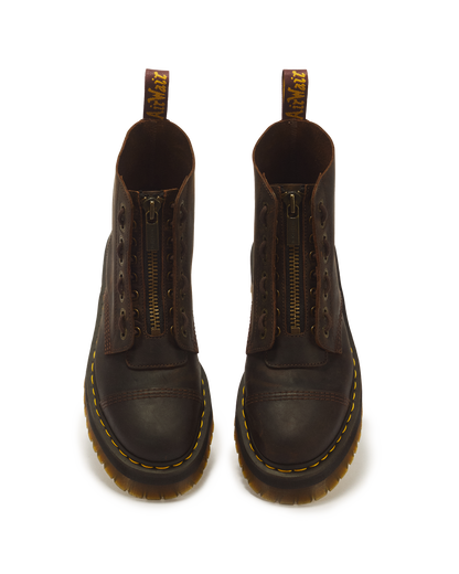 Sinclair Crazy Horse leather platform boots in Dark Brown