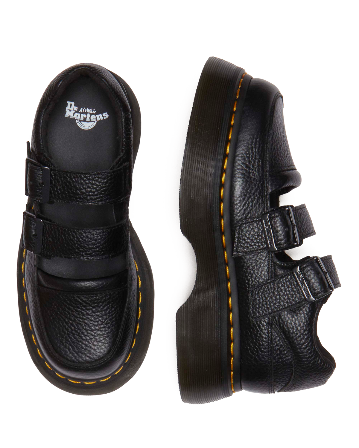Buzz milled nappa leather Mary Jane shoes in Black Milled Nappa