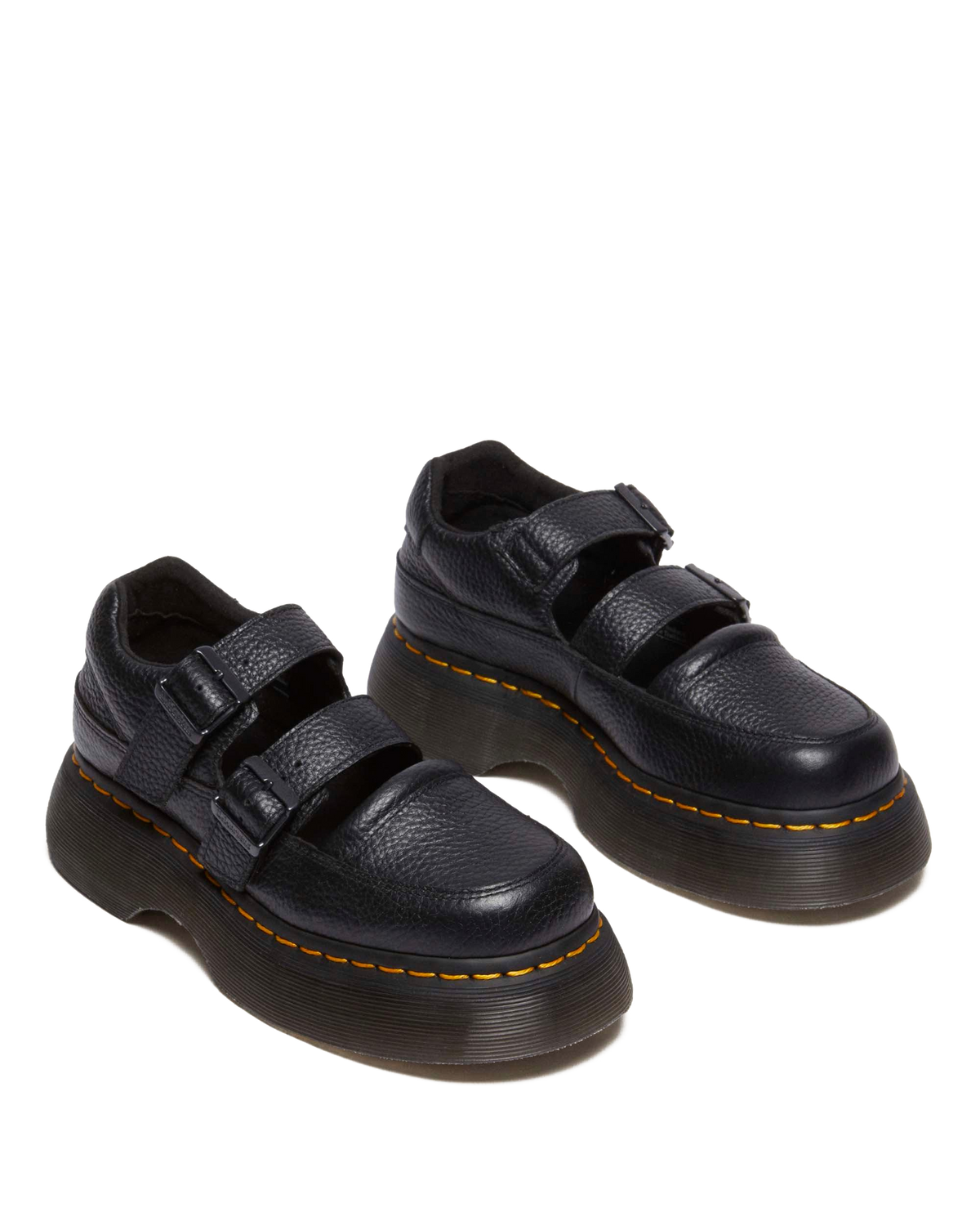 Buzz milled nappa leather Mary Jane shoes in Black Milled Nappa