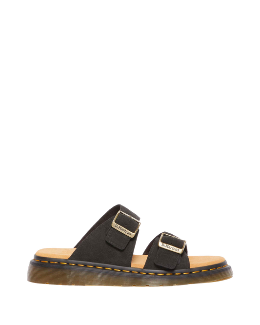 Josef Suede slide sandals in Black