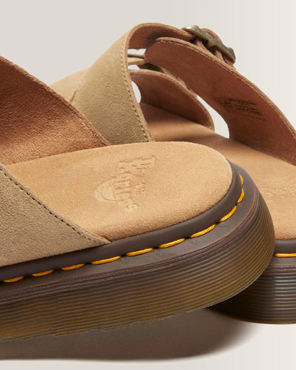 Josef suede slide sandals in Savannah Tan