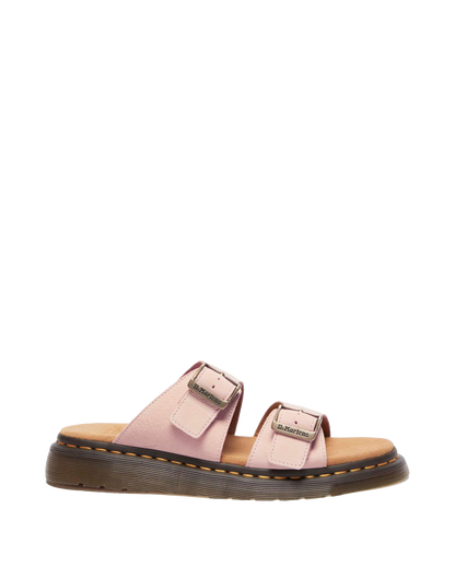 Josef Nubuck leather slide sandals in Powder Pink