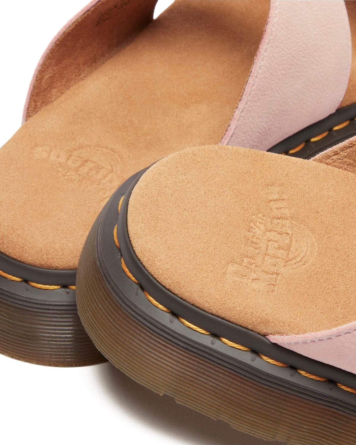 Josef Nubuck leather slide sandals in Powder Pink