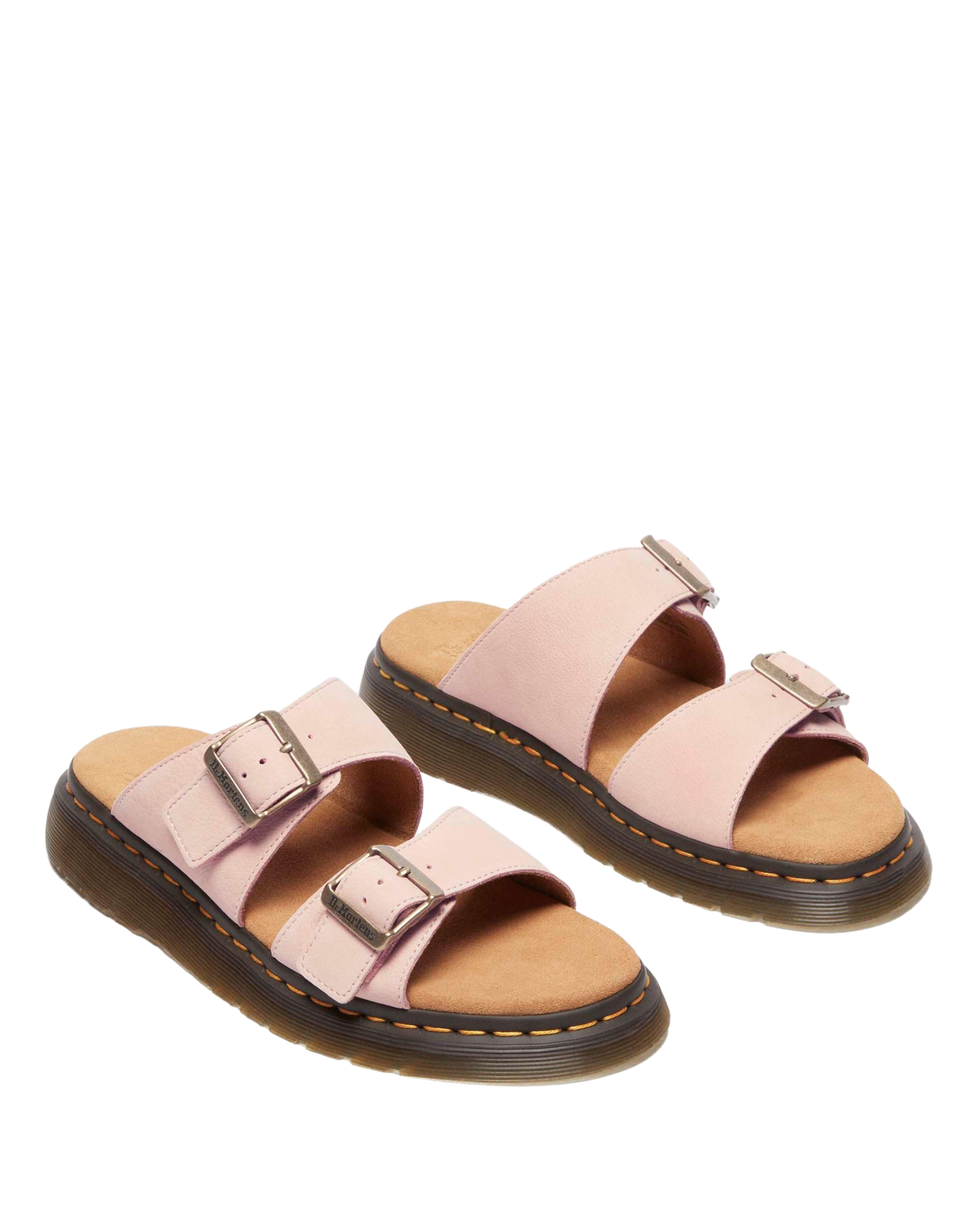 Josef Nubuck leather slide sandals in Powder Pink