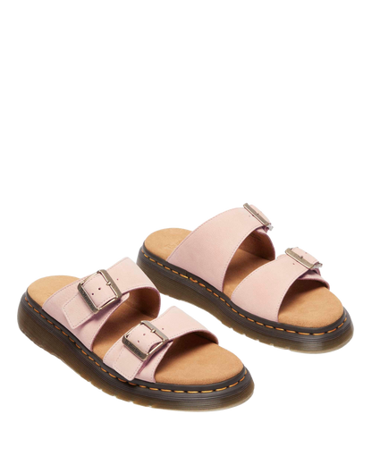Josef Nubuck leather slide sandals in Powder Pink
