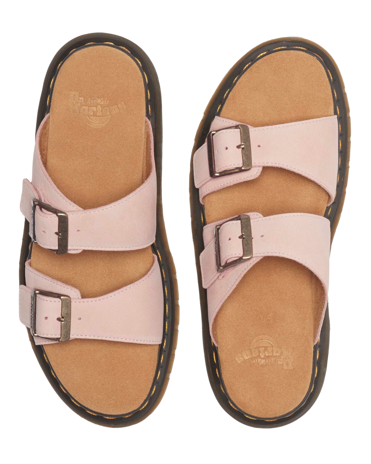 Josef Nubuck leather slide sandals in Powder Pink