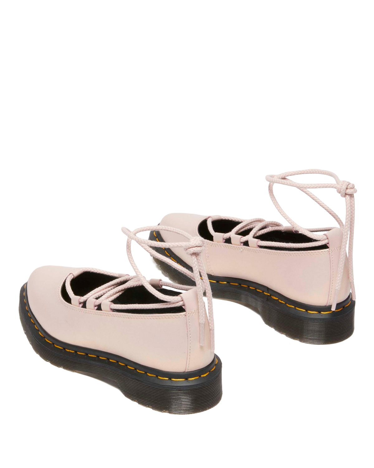 Elphie II iridescent leather ballet flats in Powder Pink+Gold