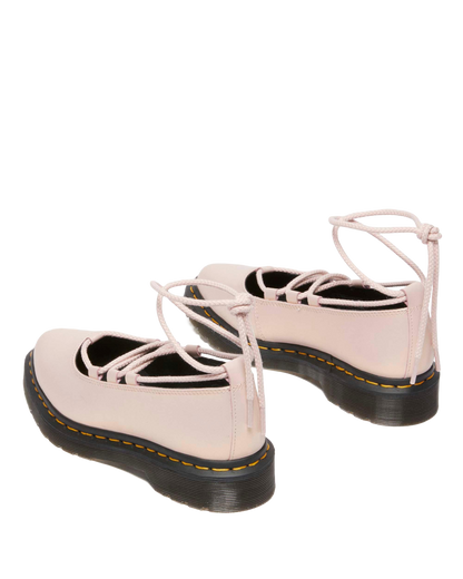 Elphie II iridescent leather ballet flats in Powder Pink+Gold
