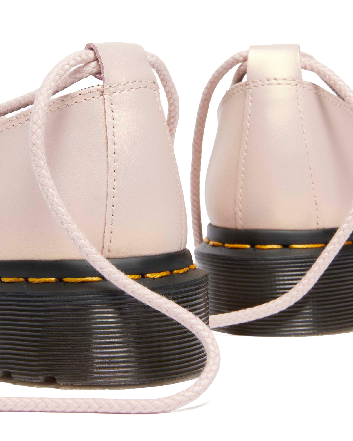 Elphie II iridescent leather ballet flats in Powder Pink+Gold