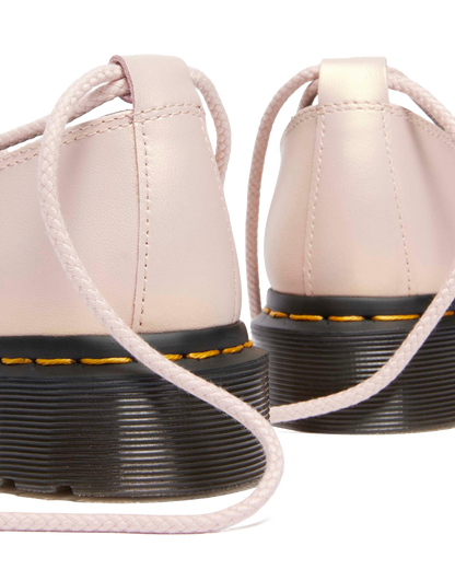 Elphie II iridescent leather ballet flats in Powder Pink+Gold
