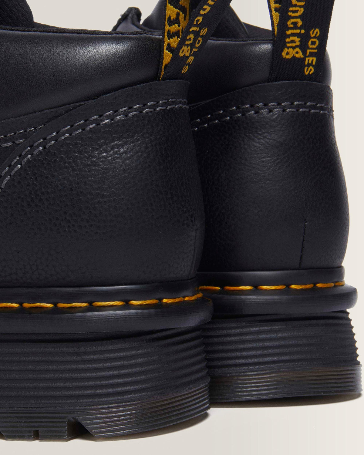 Zebzag Leather Casual 4-Eye Lace-Up Boots in Black
