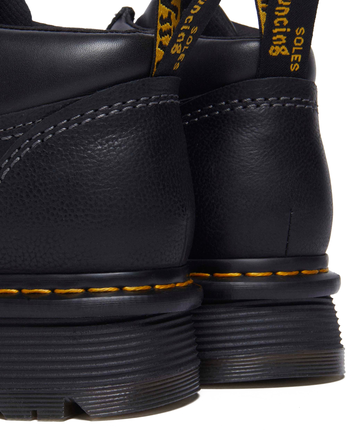 Zebzag Leather Casual 4-Eye Lace-Up Boots in Black