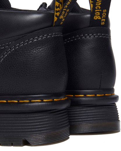 Zebzag Leather Casual 4-Eye Lace-Up Boots in Black