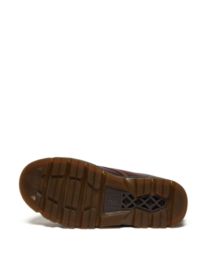 Zebzag Leather Casual 4-Eye Lace-Up Boots in Brown+Black