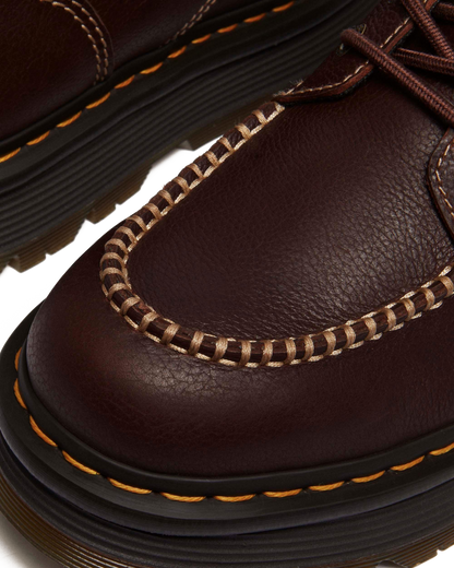 Zebzag Leather Casual 4-Eye Lace-Up Boots in Brown+Black