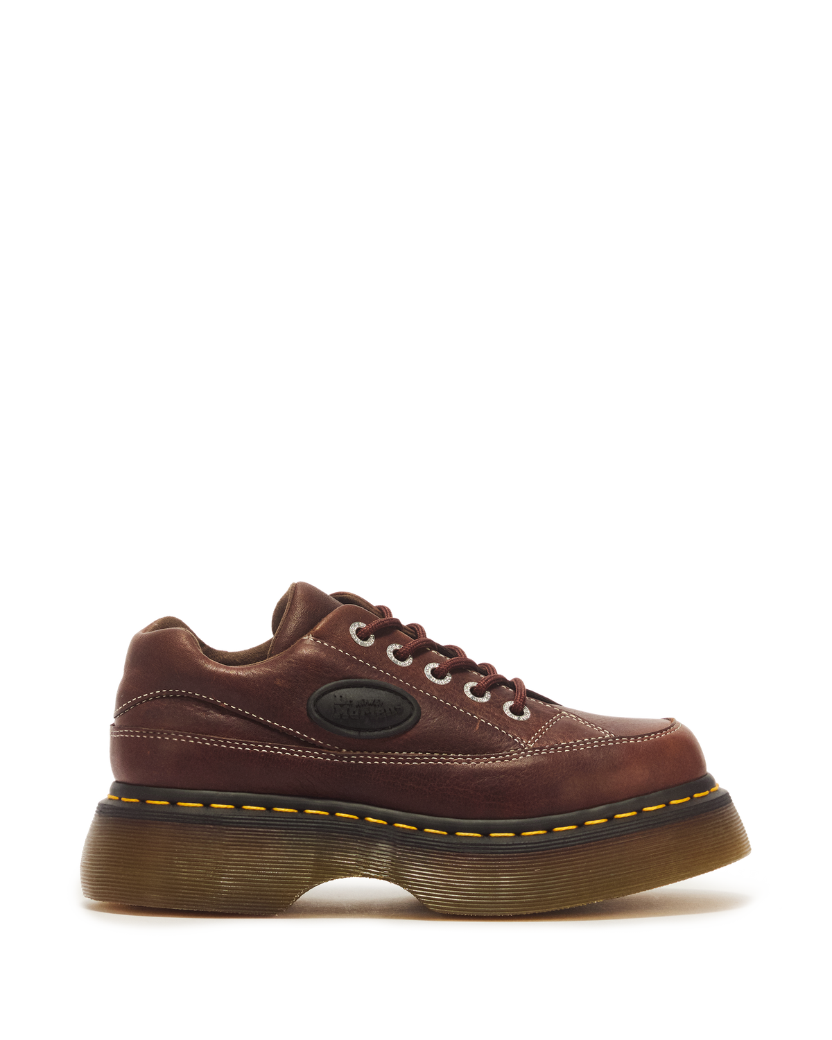 Buzz 5-eye Grizzly leather shoes in Dark Brown