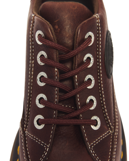 Buzz 5-eye Grizzly leather shoes in Dark Brown
