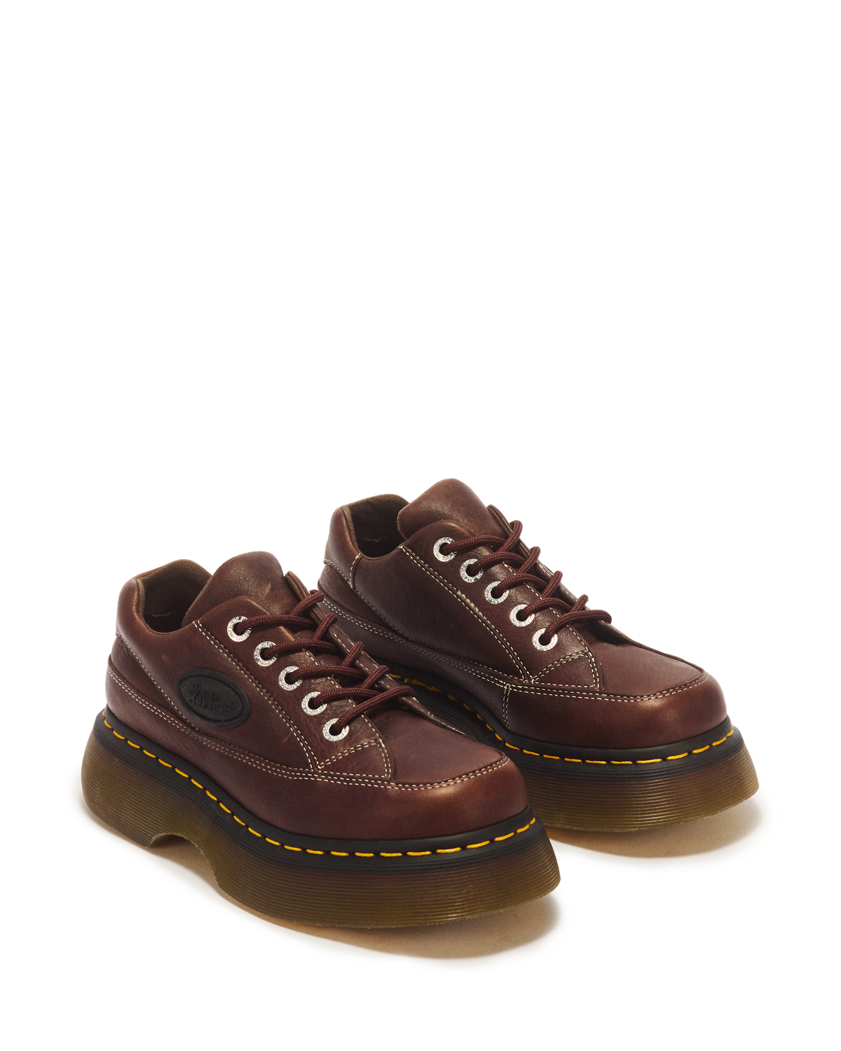 Buzz 5-eye Grizzly leather shoes in Dark Brown