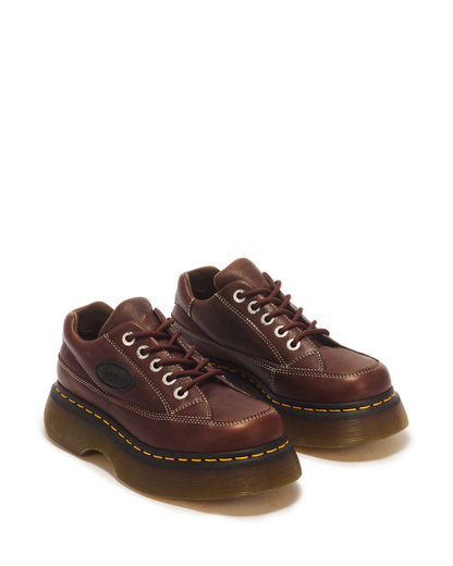 Buzz 5-eye Grizzly leather shoes in Dark Brown
