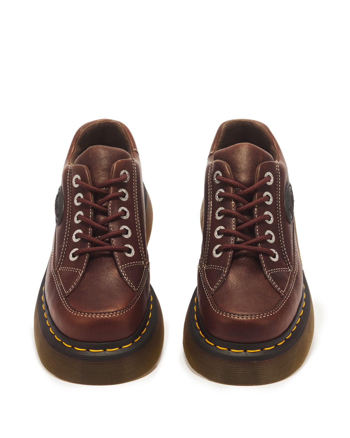 Buzz 5-eye Grizzly leather shoes in Dark Brown