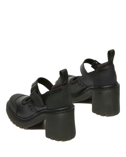 Eviee Tech Strap Mary Jane Heeled Shoes in Black
