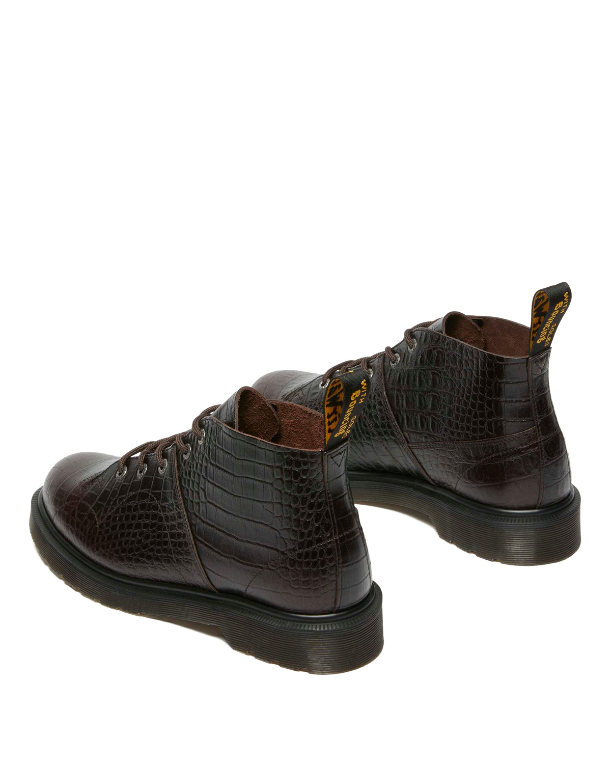 Church Crocodile Analine Leather Ankle Boots in Dark Brown