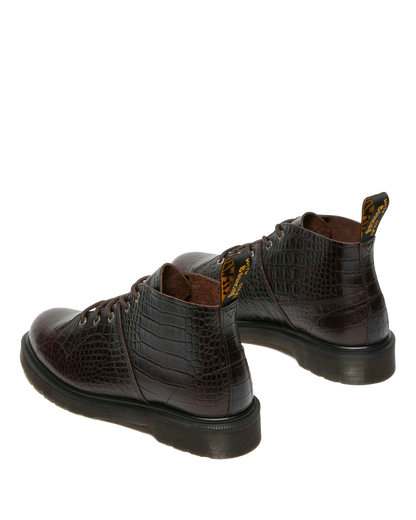 Church Crocodile Analine Leather Ankle Boots in Dark Brown