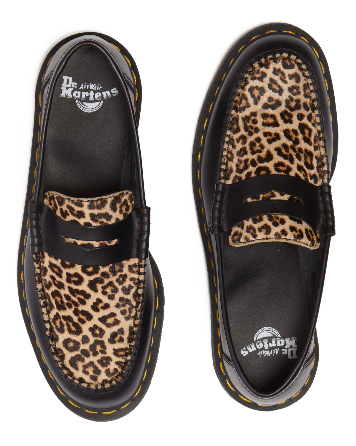 Penton Hair On & Smooth leather loafers in Black+Light Tan