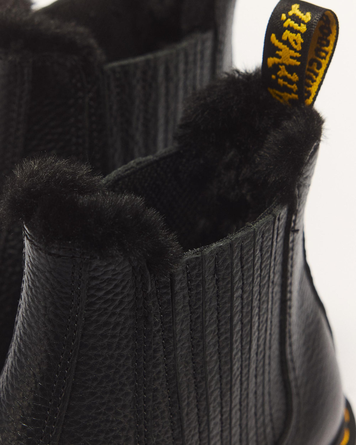 2976 LEONORE II FAUX FUR LINED SOFT LEATHER CHELSEA BOOTS in Black Milled Nappa