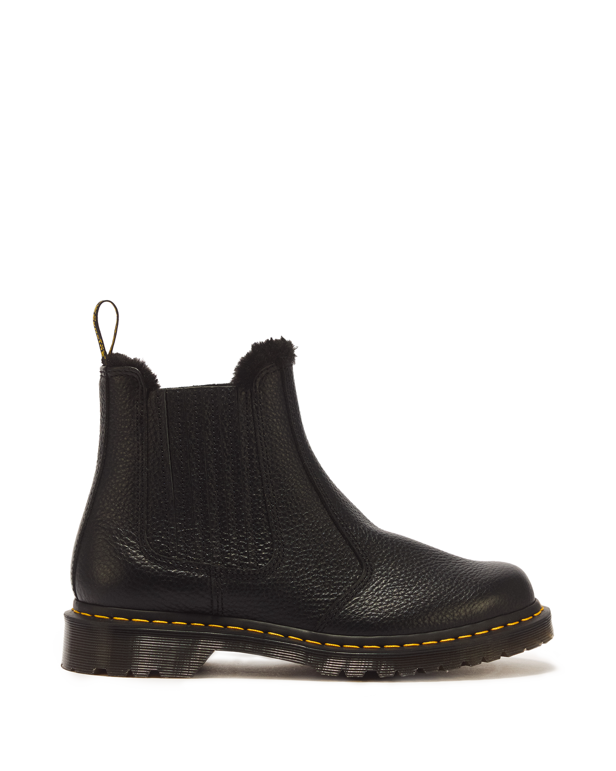 2976 LEONORE II FAUX FUR LINED SOFT LEATHER CHELSEA BOOTS in Black Milled Nappa