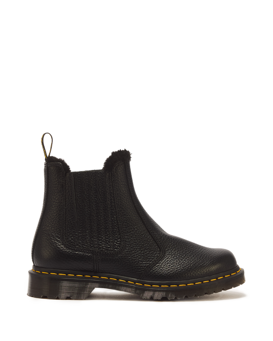 2976 LEONORE II FAUX FUR LINED SOFT LEATHER CHELSEA BOOTS in Black Milled Nappa