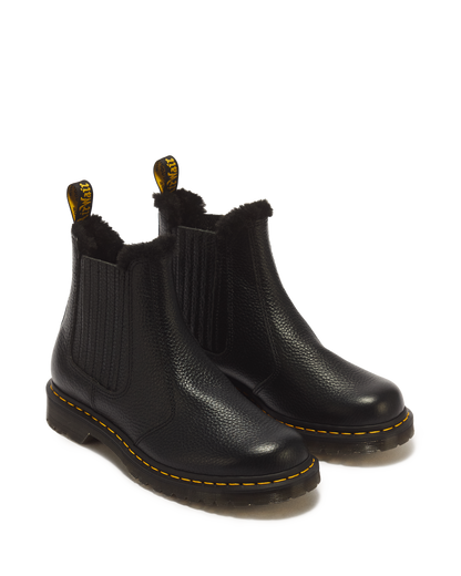 2976 LEONORE II FAUX FUR LINED SOFT LEATHER CHELSEA BOOTS in Black Milled Nappa