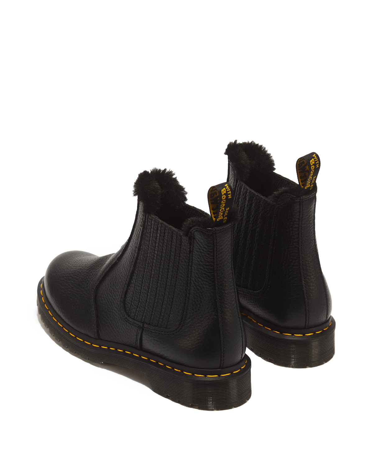 2976 LEONORE II FAUX FUR LINED SOFT LEATHER CHELSEA BOOTS in Black Milled Nappa