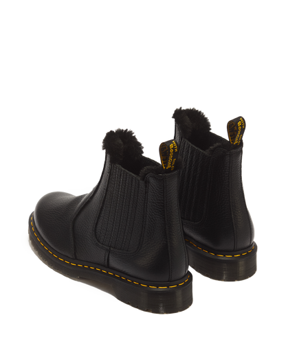 2976 LEONORE II FAUX FUR LINED SOFT LEATHER CHELSEA BOOTS in Black Milled Nappa