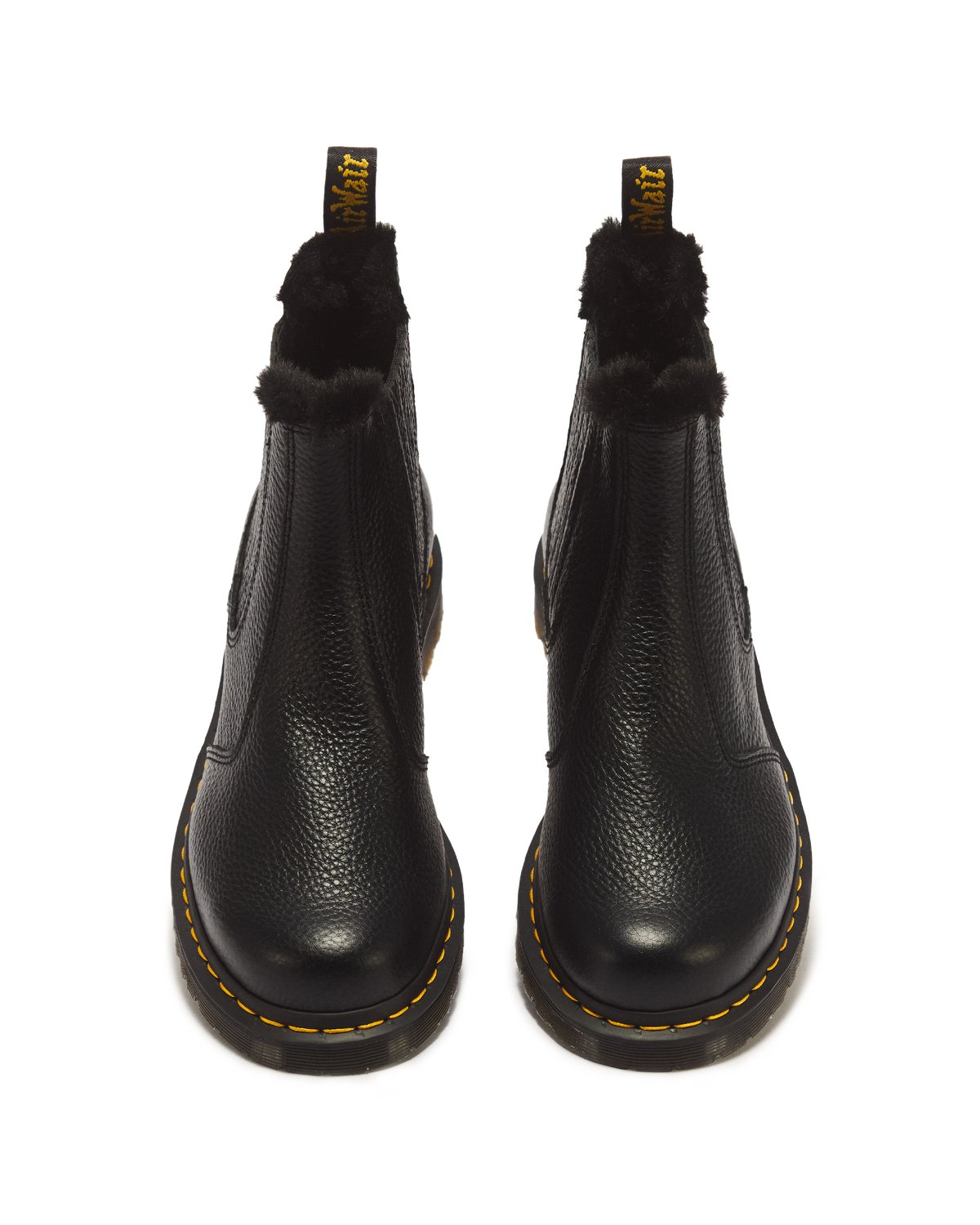 2976 LEONORE II FAUX FUR LINED SOFT LEATHER CHELSEA BOOTS in Black Milled Nappa