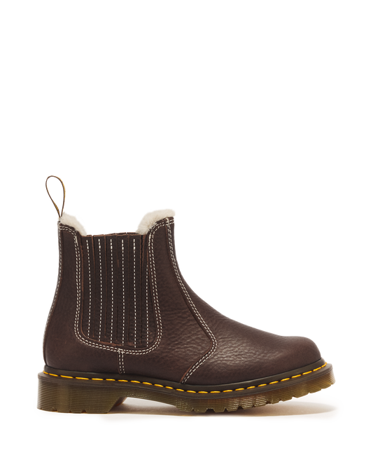 2976 Leonore II Faux Fur Lined Grizzly Leather Chelsea Boots in Dark Brown