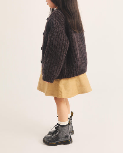 TODDLER 1460 GLITTER PATENT LEATHER  BOOTS in Black+silver