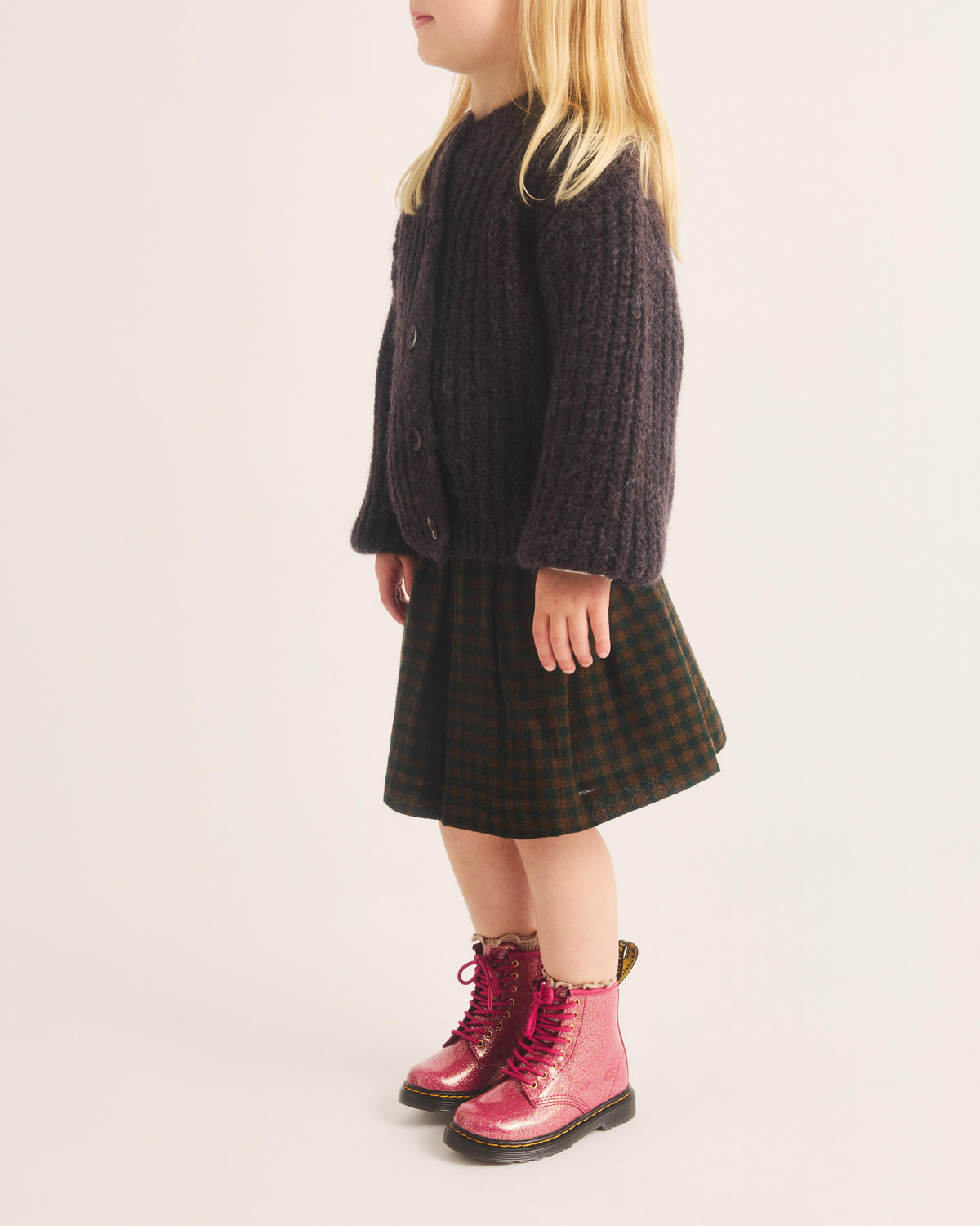 TODDLER 1460 GLITTER PATENT LEATHER  BOOTS in Fuchsia+silver+gold